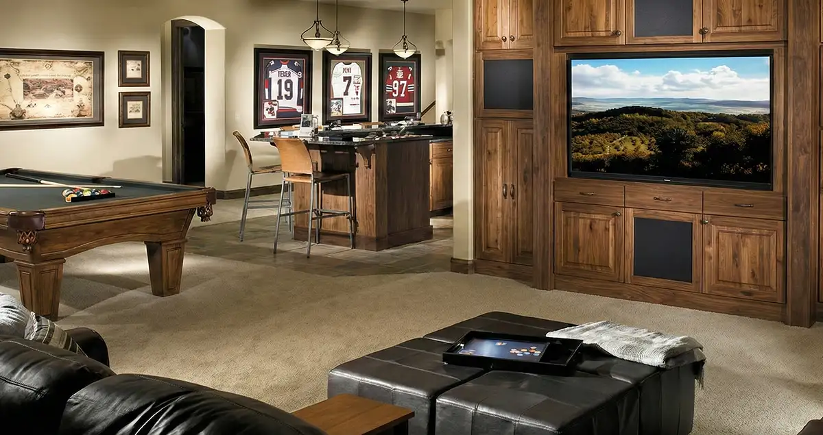 finished basement remodeling project transforming a basement into a comfortable living space in Colorado Springs, CO