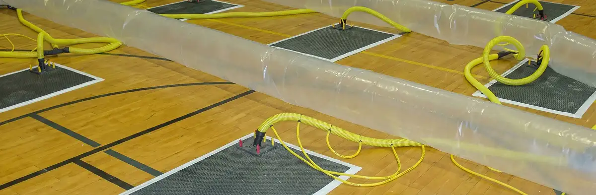 water clean up drying system set up to remove moisture and prevent further damage in Colorado Springs, CO